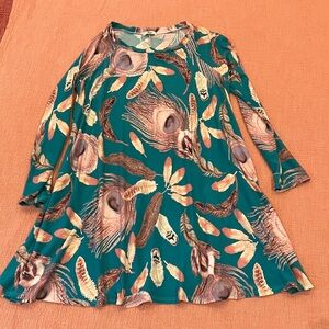 Feather Print Mini Dress made in USA